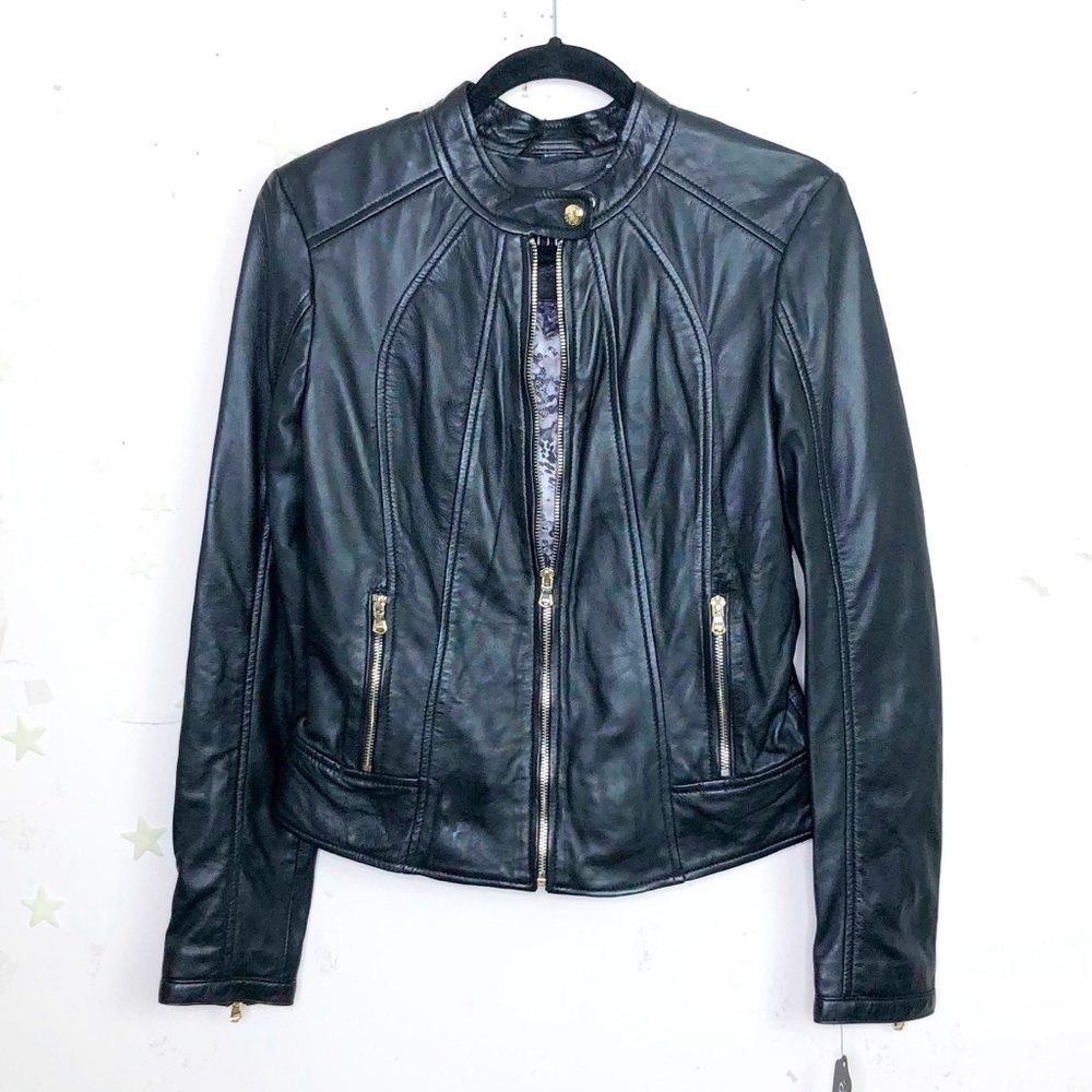 GUESS black leather Moto jacket